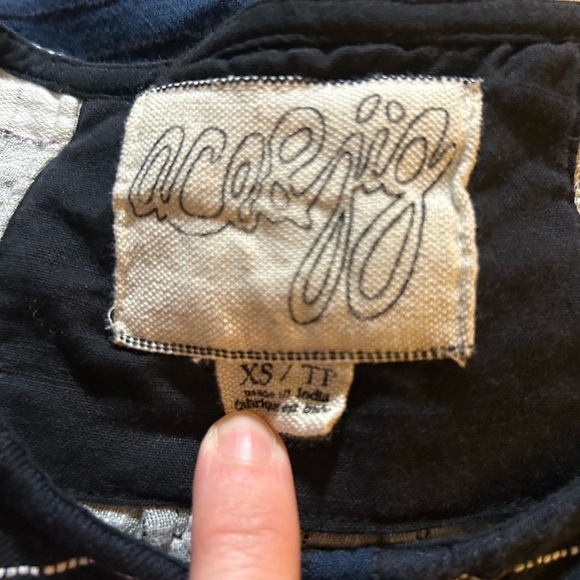 Ace & Jig Cotton Blend Tunic style mini dress Blue and Black Stripe - Picture 7 of 8